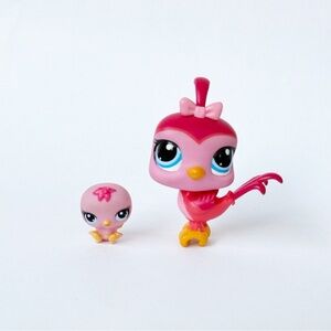 Littlest Pet Shop Mommy Quail Baby LPS #3603 #3604  Bird Pink